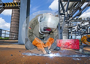 Welder at work at the famous