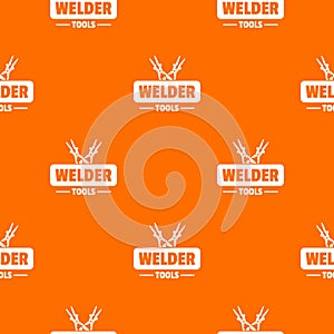 Welder work pattern vector orange