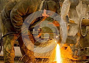 Welder at work.