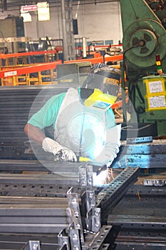 Welder Working in a Commercial Manufacturing Setup