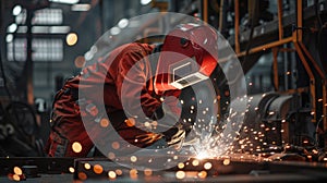 The welder in the workshop..AI generated image