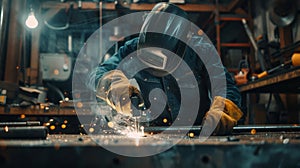 The Welder in Workshop.AI generated image