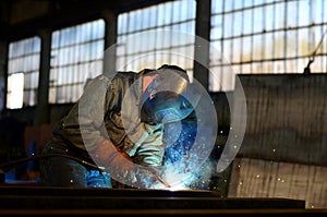 Welders work at the factory