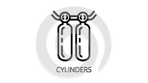 Welding cylinders icon animation
