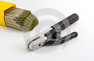 Welding electrode holder and welding electrodes wire.