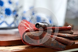 Welding equipment laying on the table