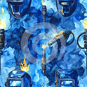 Welding Equipment and Tools Seamless Pattern