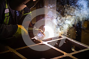 Welding in a factory