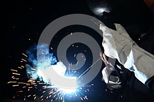 Welding Flame on Black Background