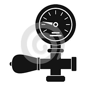 Welding gas pressure monitor icon, simple style