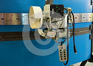 Welding head  automatic welding machine. Equipment for welding and cutting pipelines closeup