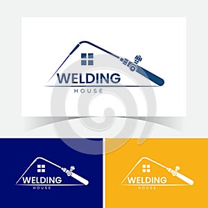 Welding House Logo Design Template.