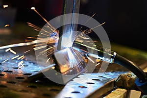 Welding. industrial process of material joining