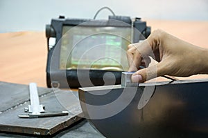 Welding inspection by Ultrasonic test for found internal defect