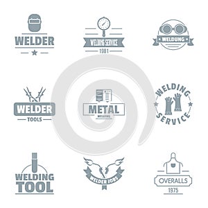 Welding logo set, simple style photo