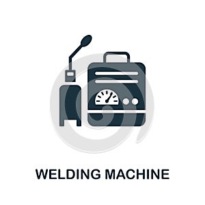 Welding Machine icon. Monochrome sign from machinery collection. Creative Welding Machine icon illustration for web