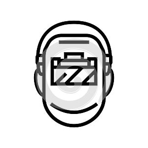 welding mask face line icon vector illustration