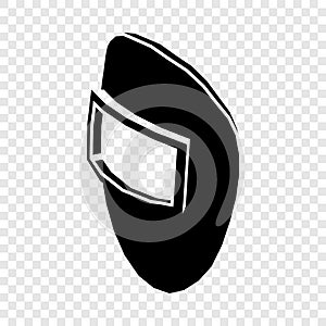 Welding mask icon, simple black style