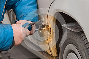 Welding and metal works repair of the car body