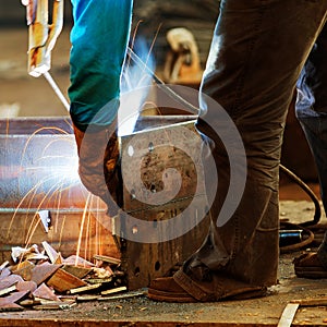 Welding with mig-mag method