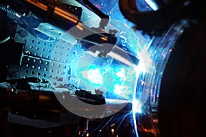 Welding of the pipeline.