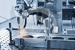 The welding robot machine for welding automotive part