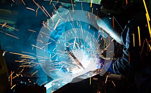 The Welding skill up use in product part automotiv