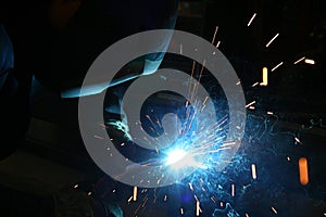 Welding sparks