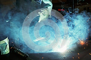 Welding sparks