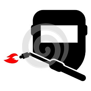 Welding technology icon, metal tool equipment symbol, safe weld vector illustration