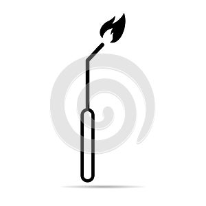 Welding technology icon shadow, metal tool equipment symbol, safe weld vector illustration