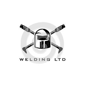 Welding torch logo design. Welder tool  design. Welding work logotype