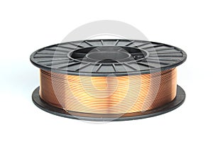 Welding wire on a coil for a semi-automatic swirl