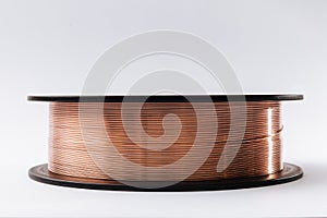 Welding wire spool on a white background