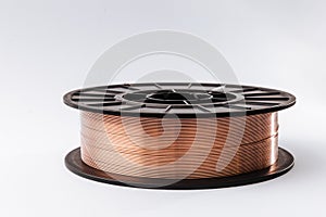 Welding wire spool on a white background