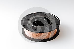 Welding wire spool on a white background