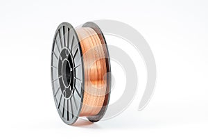 Welding wire spool on a white background