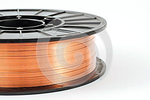 Welding wire spool on a white background