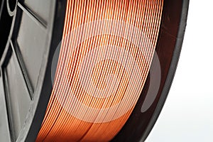 Welding wire spool on a white background