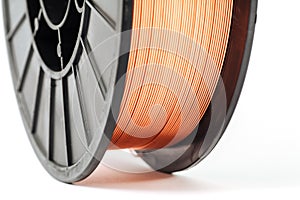 Welding wire spool on a white background