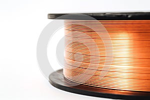 Welding wire spool on a white background