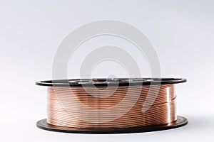 Welding wire spool on a white background