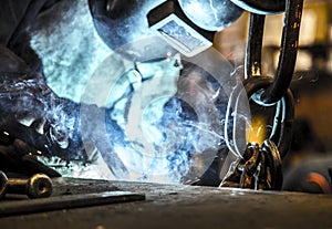Welding woker industry steel