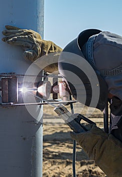 Welding work for pile of building