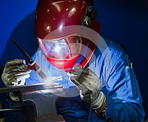 Welding work by TIG welding