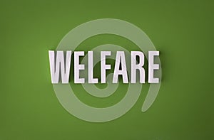 Welfare sign lettering