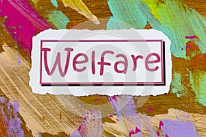 Welfare social health financial assistance low income family charity support