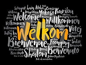 Welkom (Welcome in Afrikaans) word cloud photo