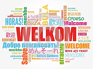 Welkom (Welcome in Afrikaans) word cloud photo