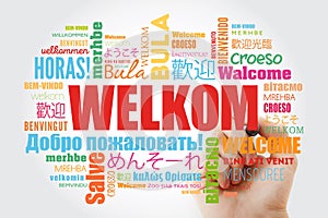 Welkom Welcome in Afrikaans word cloud photo